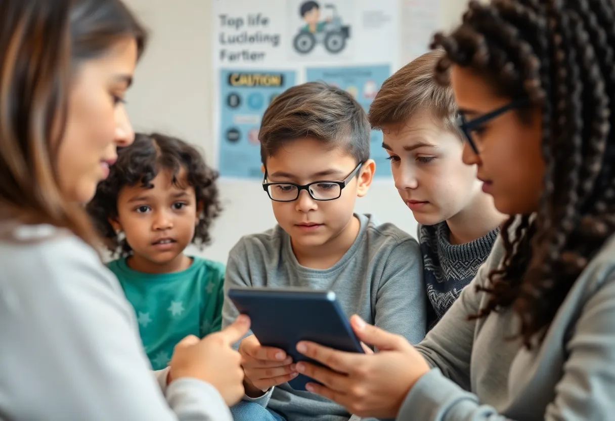 Group discussion on online safety for minors