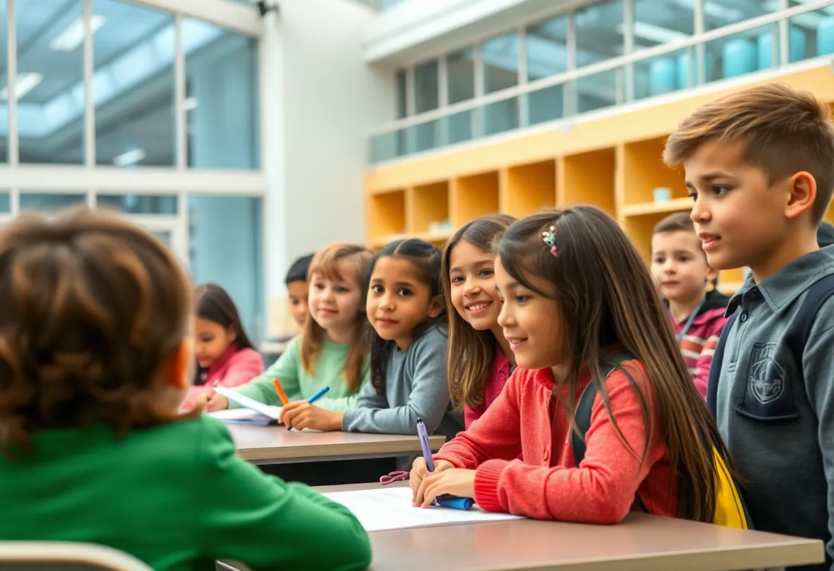 Students and teachers engaging in a classroom setting at Grand Rapids Public Schools.