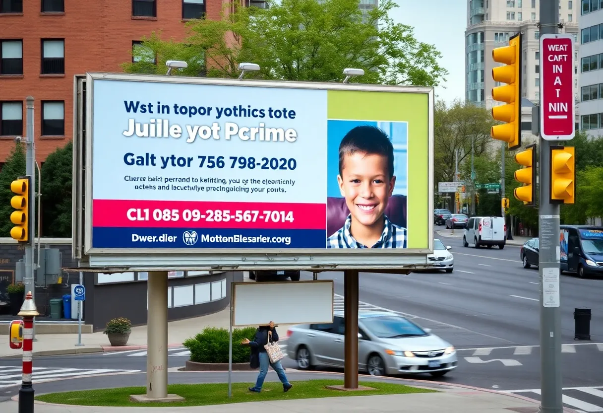 Billboard in Grand Rapids calling for information on a murder case