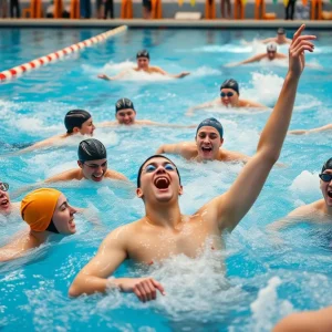 GVSU swim team competing at GLIAC Championships
