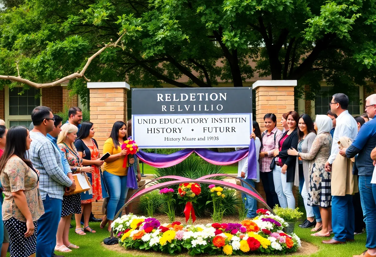 Community members celebrating the renaming of Hattie Beverly Academy