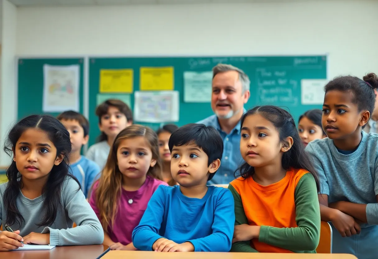 Diverse students in a supportive classroom