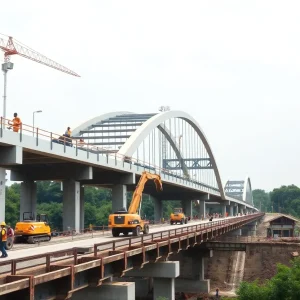 Construction site of the Fruit Ridge Avenue bridge redevelopment in Walker.