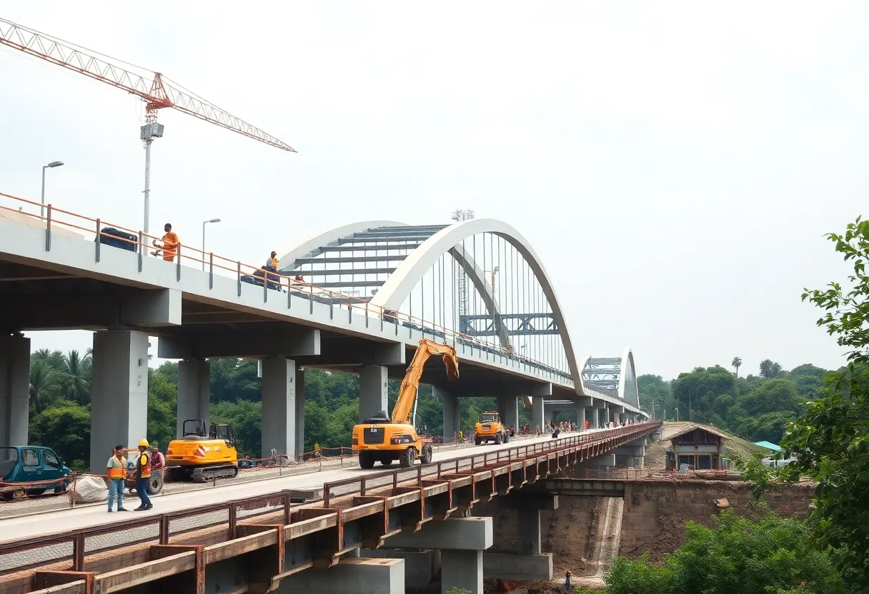 Construction site of the Fruit Ridge Avenue bridge redevelopment in Walker.