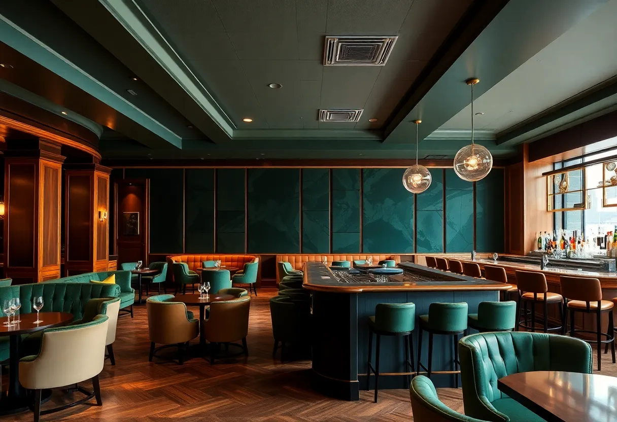 Interior view of Ashton cocktail lounge with stylish decor