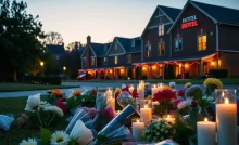 Community members gather to pay respects at a memorial for the tragic murder-suicide in Auburn Hills