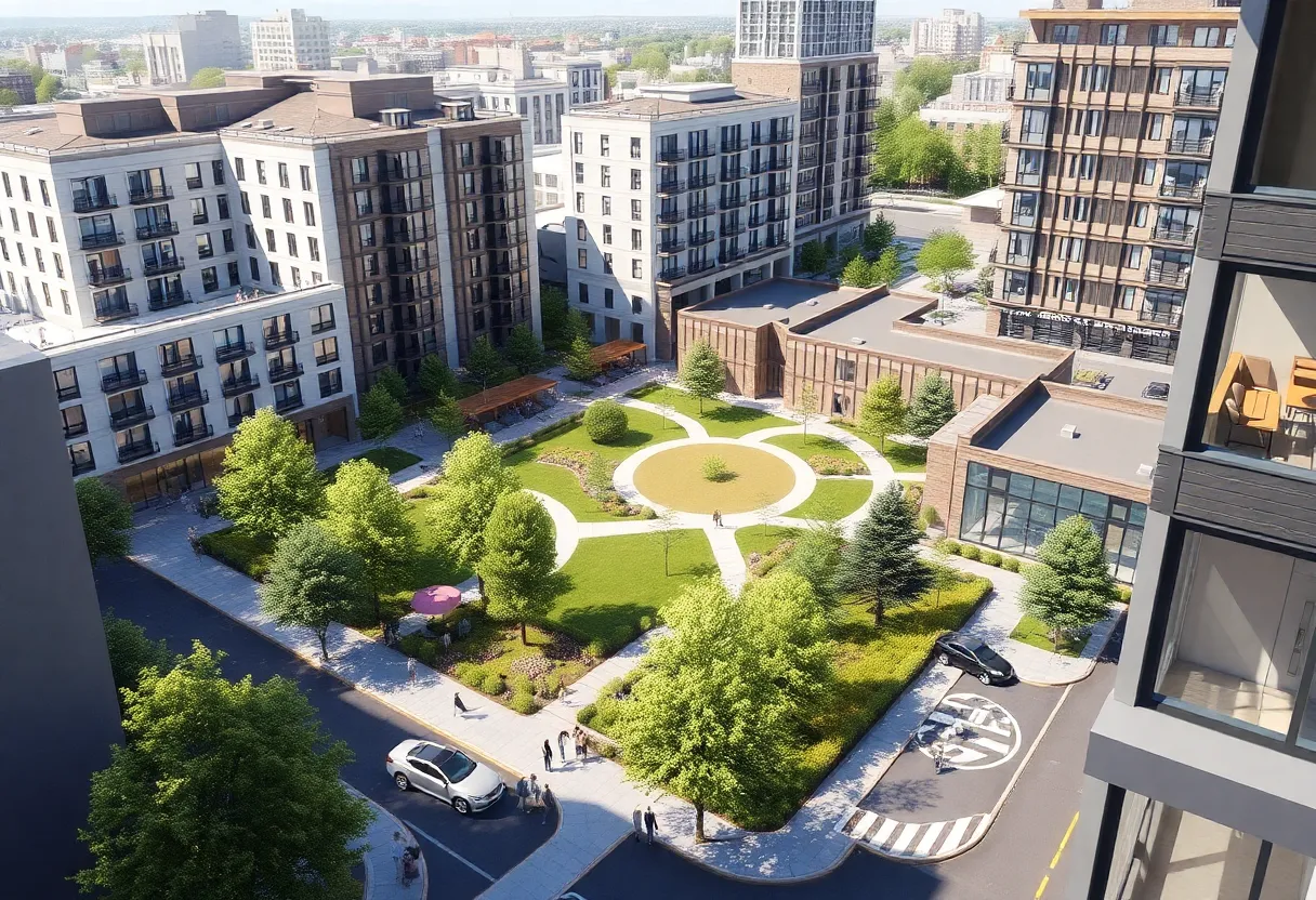 Visual representation of East Grand Rapids mixed-use development project