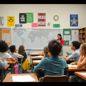 Classroom scene depicting educational challenges in Kent County