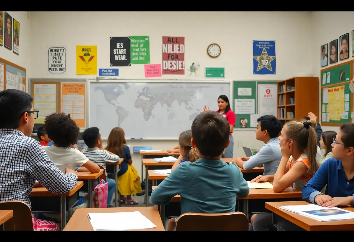 Classroom scene depicting educational challenges in Kent County
