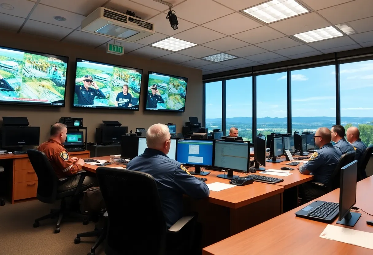 Training session at an emergency operations center