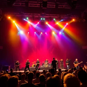 Ghost band performing live on stage during Skeletour