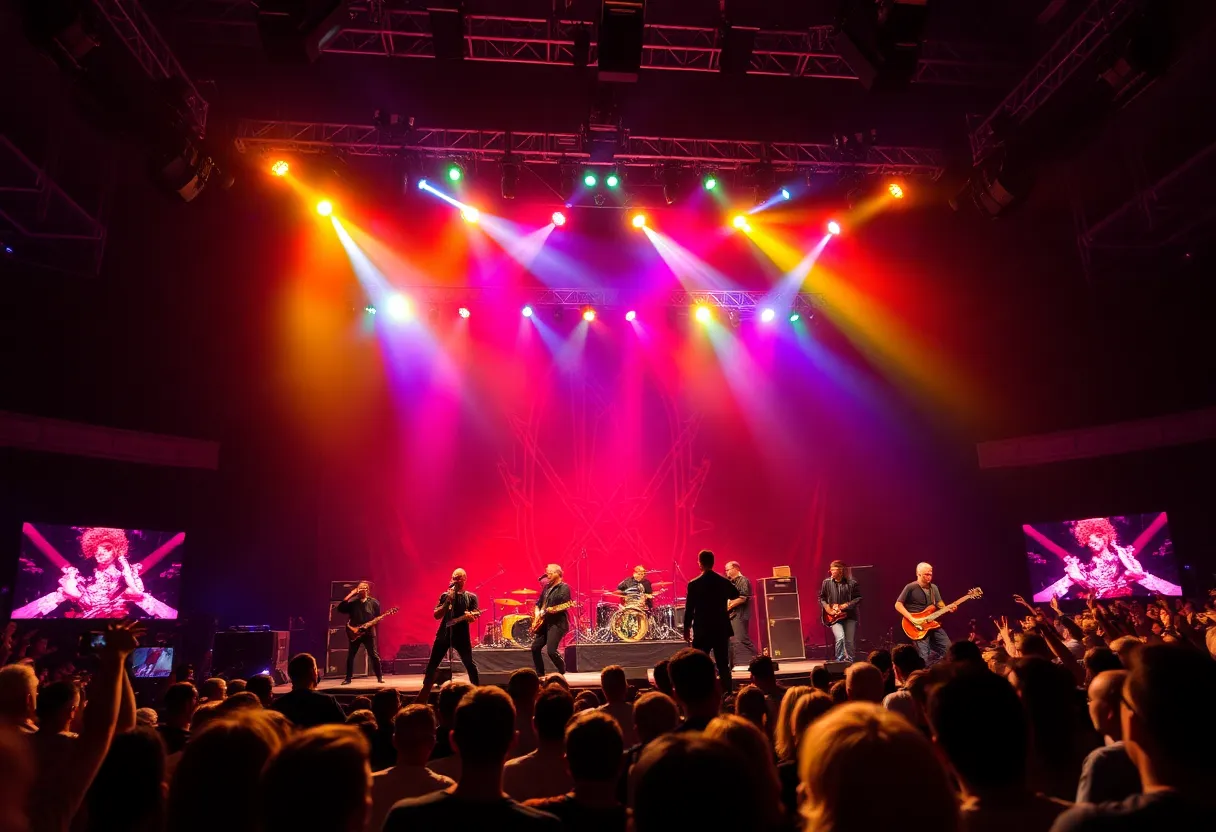 Ghost band performing live on stage during Skeletour
