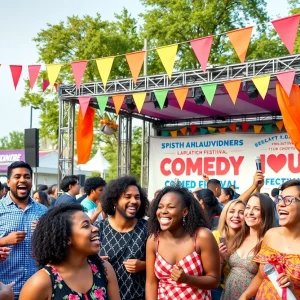 Gilda's LaughFest 2025 festival scene with people laughing and enjoying comedy.
