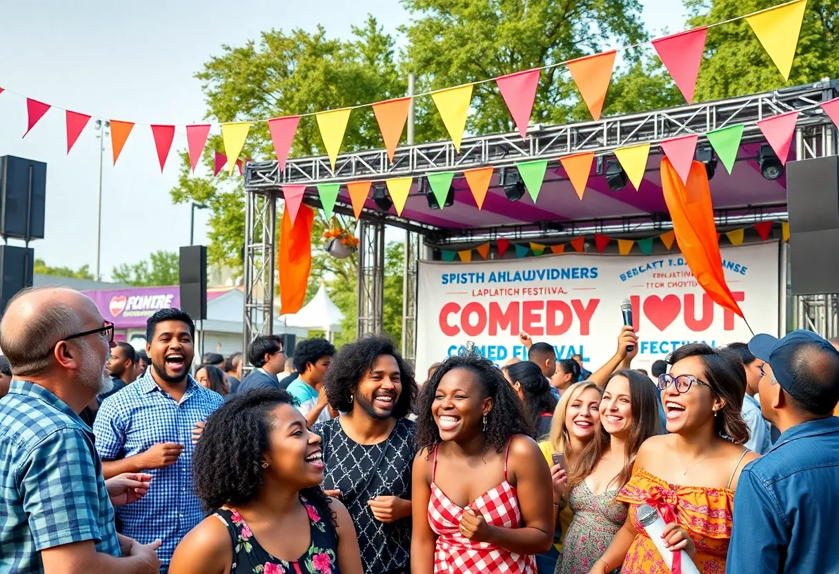 Gilda's LaughFest 2025 festival scene with people laughing and enjoying comedy.