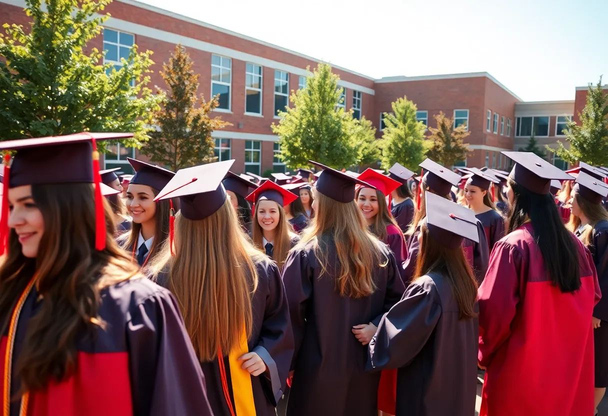 Graduation ceremony at a high school in Kent and Ottawa counties