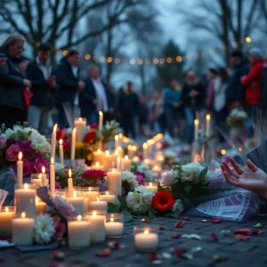 A community gathering in remembrance of tragic road accidents