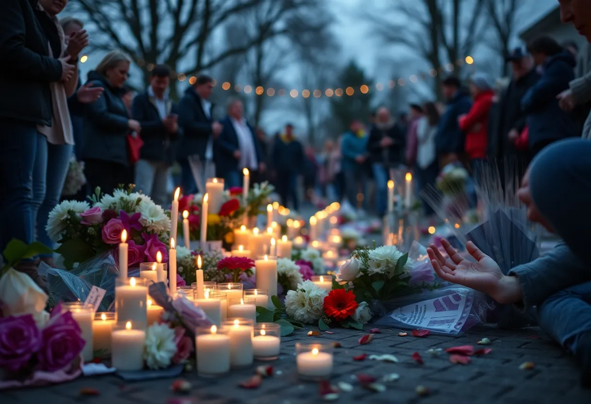 A community gathering in remembrance of tragic road accidents