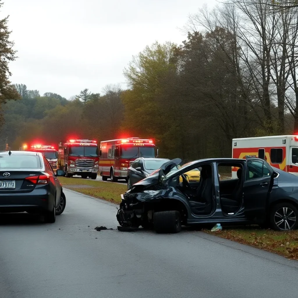 Scene of a car accident in Grand Rapids