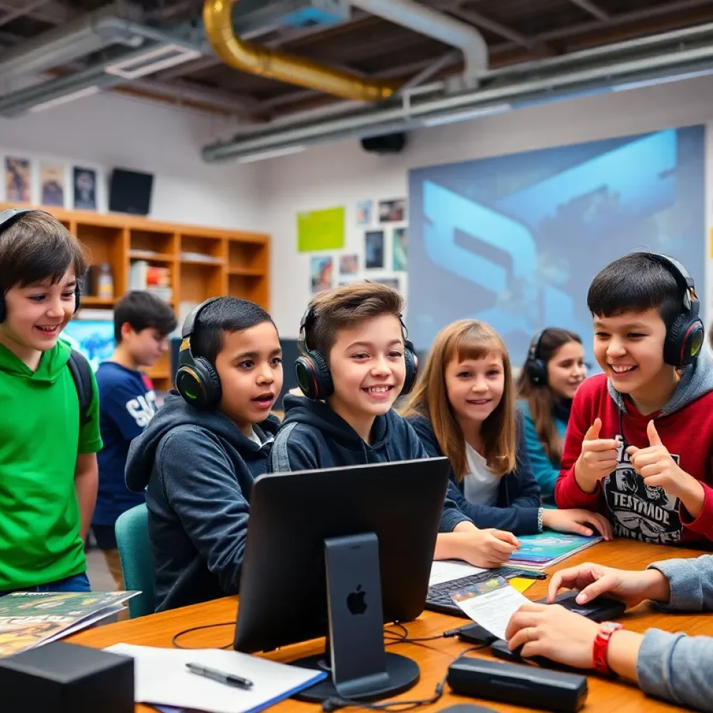 Participants in the Grand Rapids Esports program engaged in gaming activities.