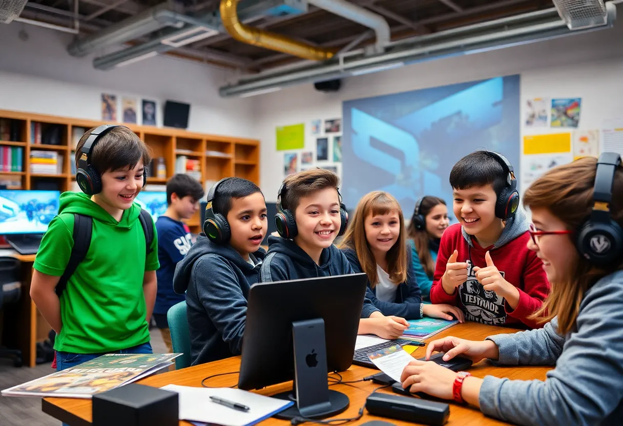 Participants in the Grand Rapids Esports program engaged in gaming activities.