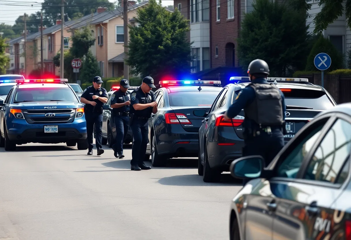 Police officers during a drug bust operation in Grand Rapids