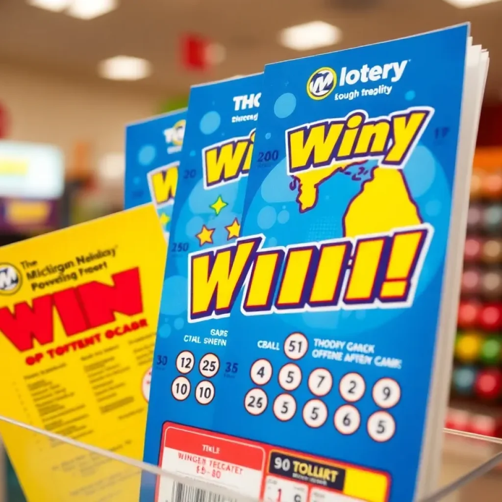 Winning lottery ticket from Michigan Lottery in Grand Rapids