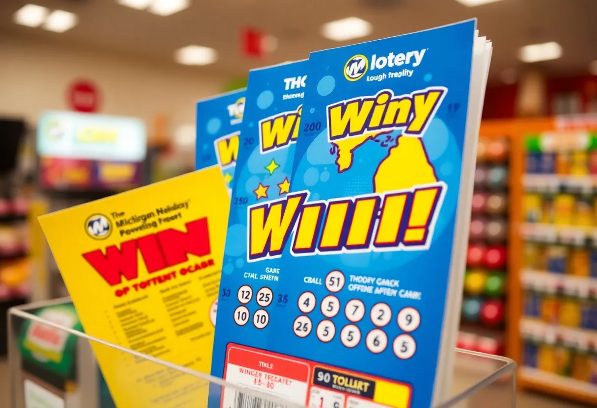 Winning lottery ticket from Michigan Lottery in Grand Rapids