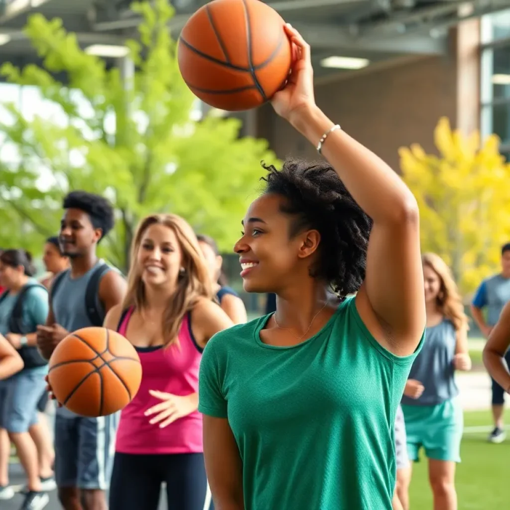 Students at Grand Rapids Community College participating in fitness activities.