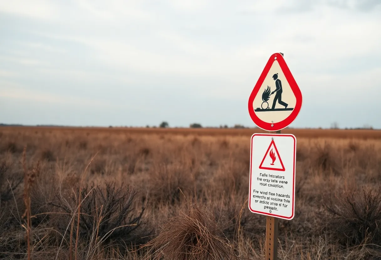 Landscape illustrating fire safety issues in Michigan due to dry conditions.