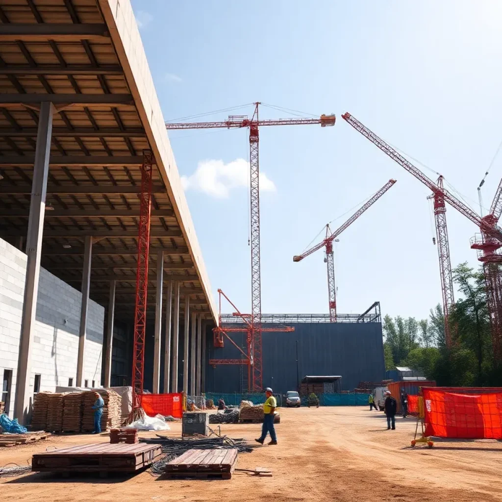 Construction of a new food warehouse in Kentwood for Feeding America West Michigan.