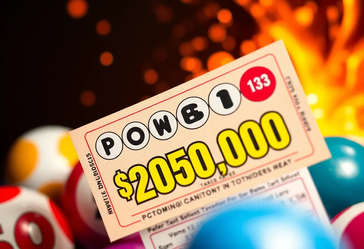 An illustration of a Powerball ticket featuring a $250,000 prize