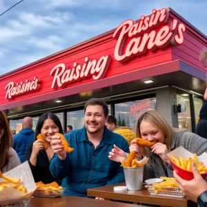 Customers enjoying food at Raising Cane's in Michigan