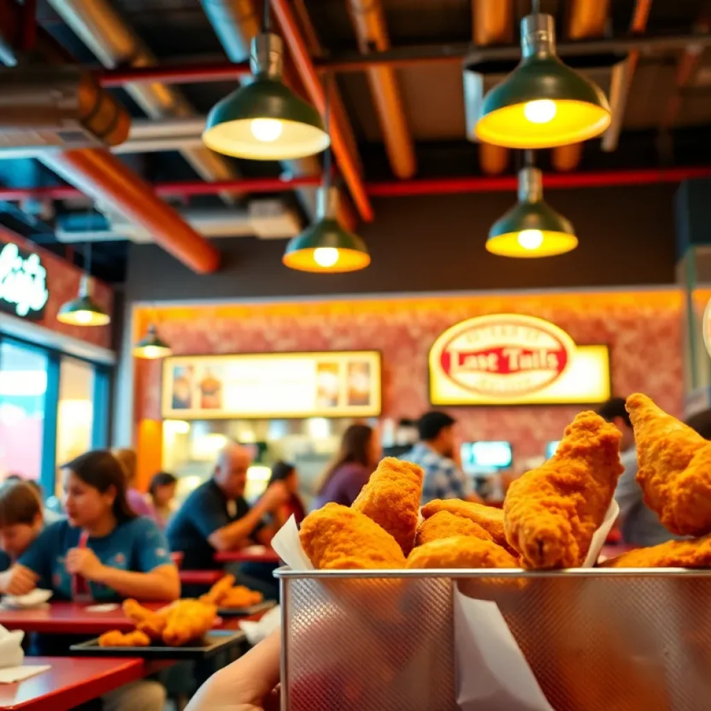 Interior view of Rika's Chicken with patrons enjoying meals