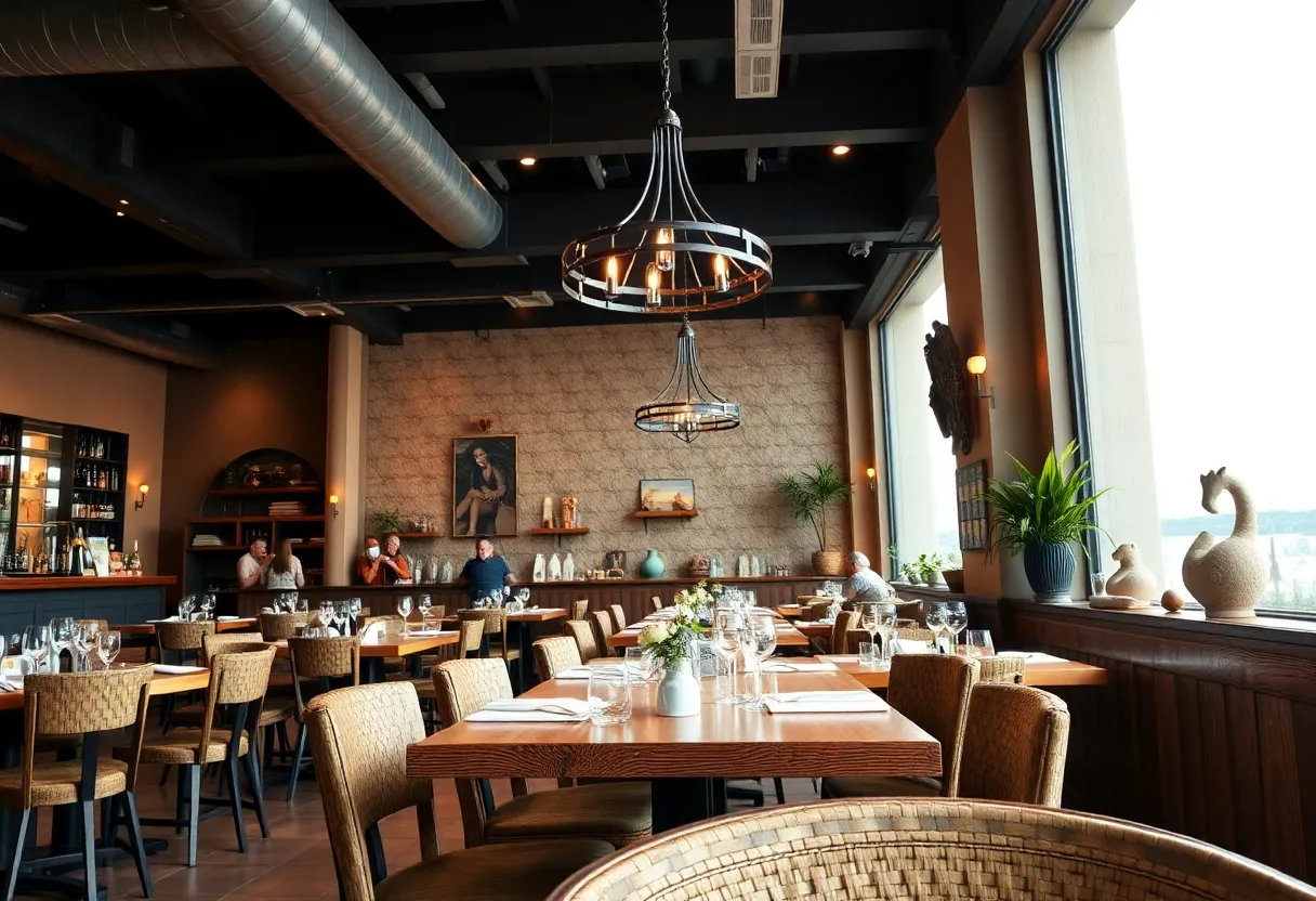 Interior of Allora Italian restaurant with cozy seating