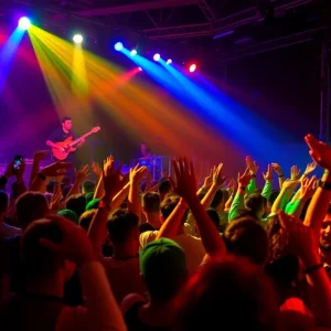 Concert scene with fans enjoying live music