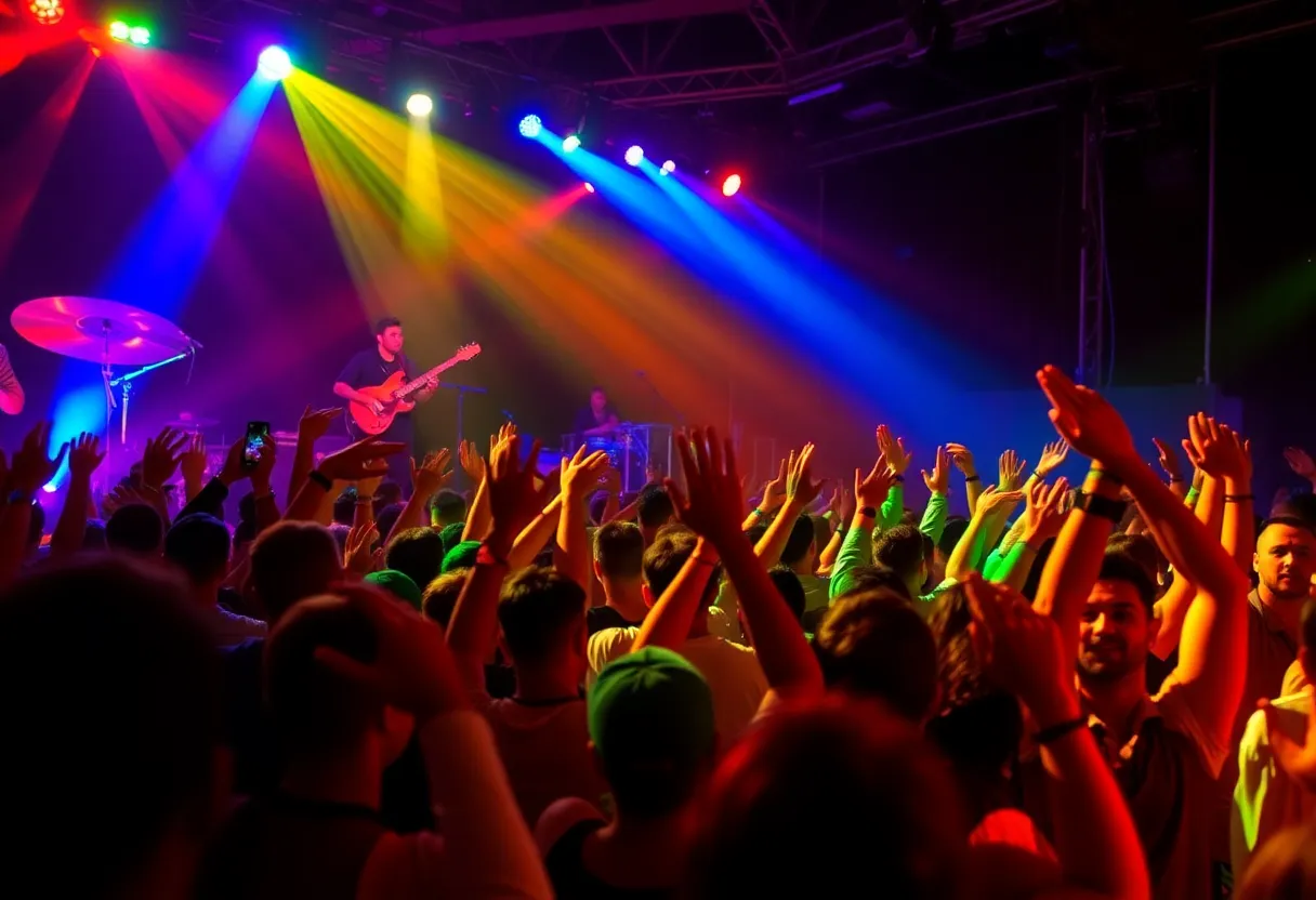 Concert scene with fans enjoying live music