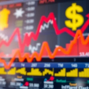 Abstract representation of fluctuating financial markets.