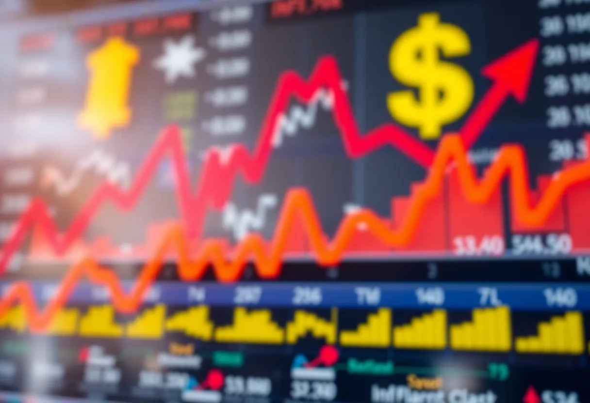 Abstract representation of fluctuating financial markets.