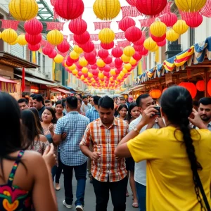 Festival celebrating Colombian Independence with music, food, and dance
