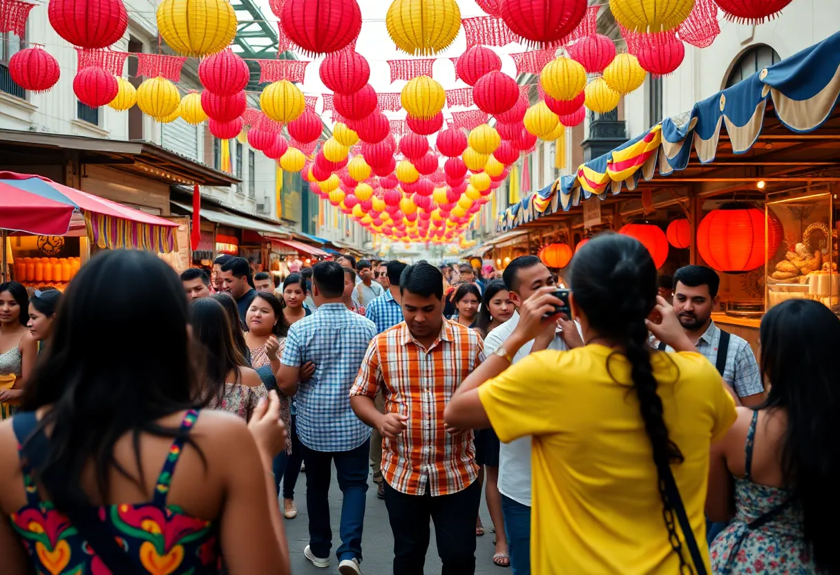 Festival celebrating Colombian Independence with music, food, and dance