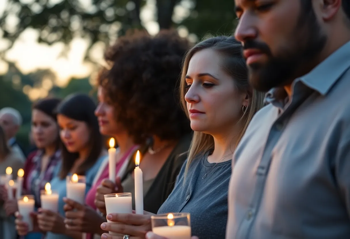 Community gathering for memorial of Amillier Penn