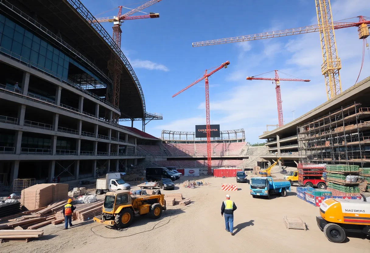 Construction of Acrisure Amphitheater and Amway Stadium in Grand Rapids