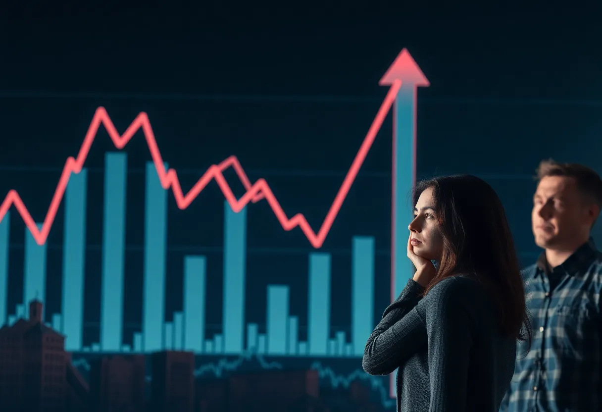 Graph depicting dropping consumer sentiment and economic decline