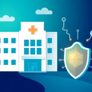 Digital representation of cybersecurity protecting healthcare data