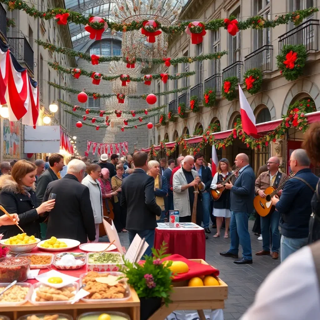 Crowd enjoying the Dyngus Day Festival celebrating Polish culture in Grand Rapids
