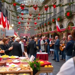 Crowd enjoying the Dyngus Day Festival celebrating Polish culture in Grand Rapids
