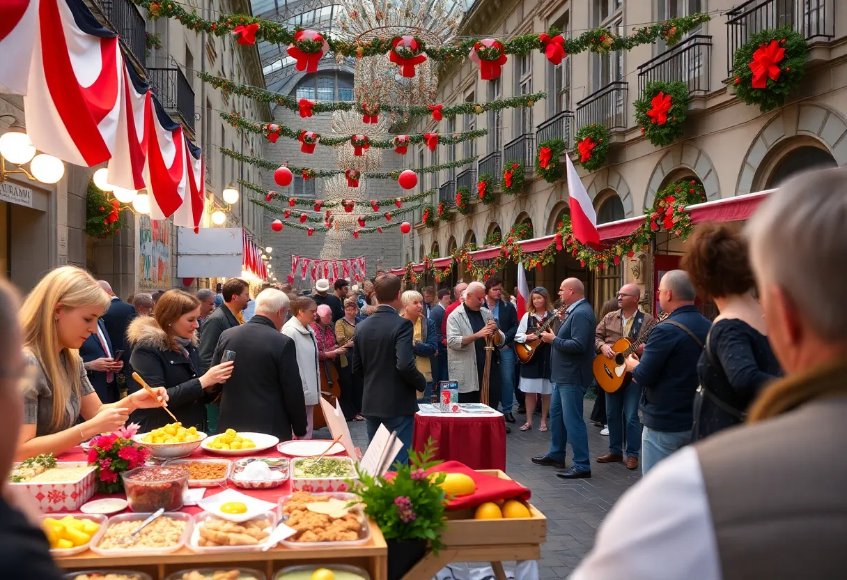 Crowd enjoying the Dyngus Day Festival celebrating Polish culture in Grand Rapids