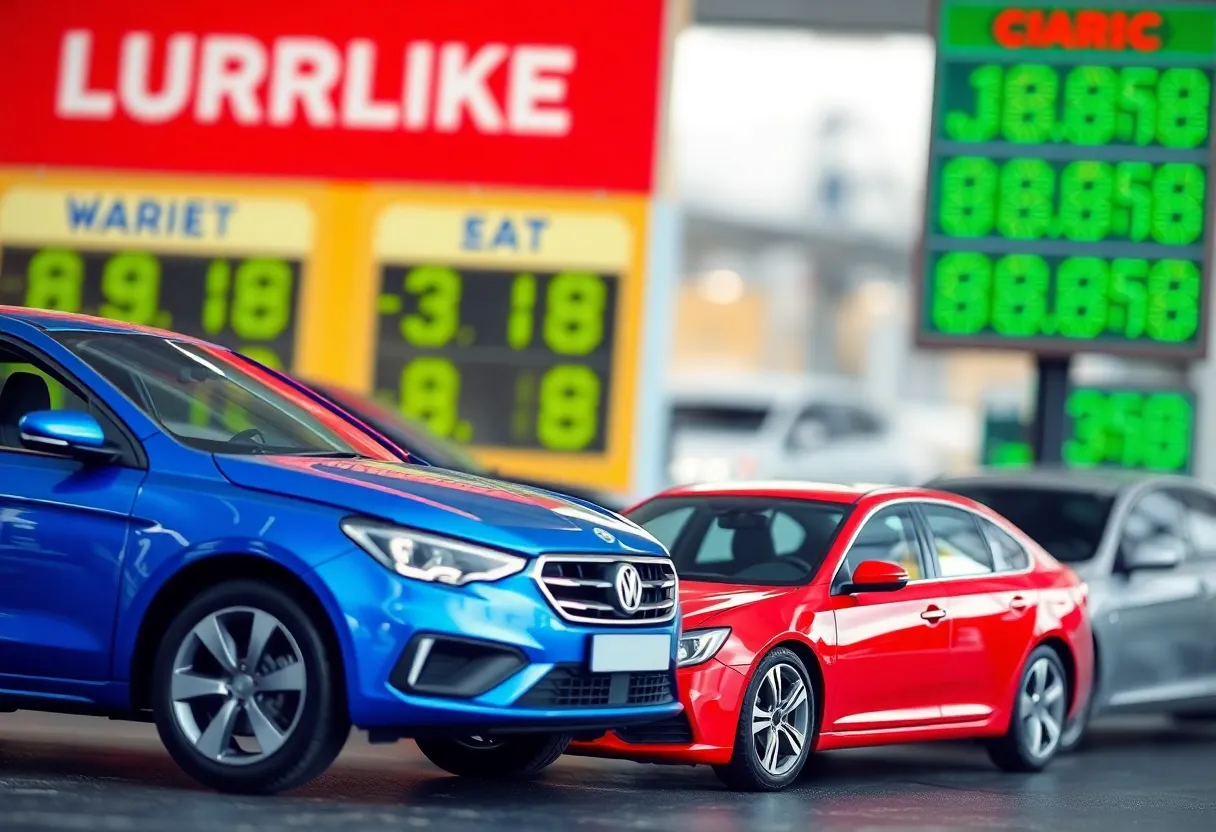An abstract art piece symbolizing economic disruption and rising car prices due to new tariffs