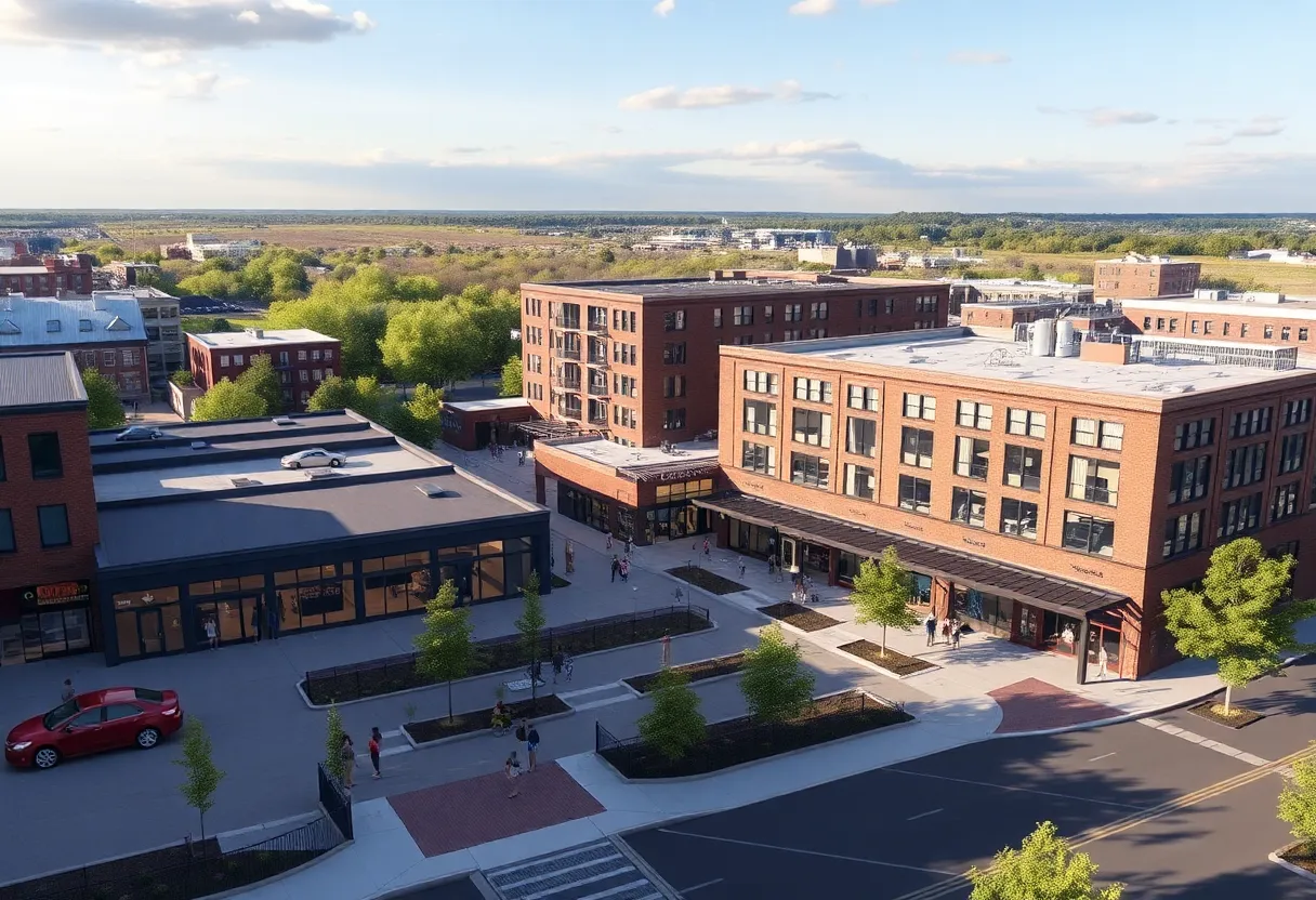 Conceptual rendering of Gaslight Village redevelopment in East Grand Rapids