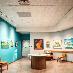 Artwork displayed in a health center in Grand Rapids